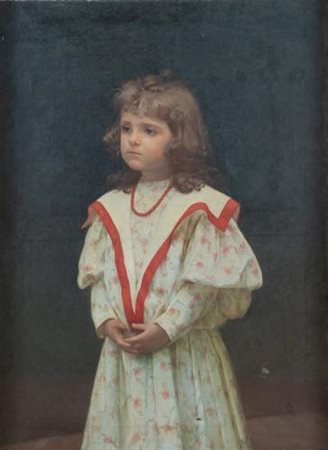 Pittore della fine del XIX secolo. Bambina con collana di corallo, 1899. 