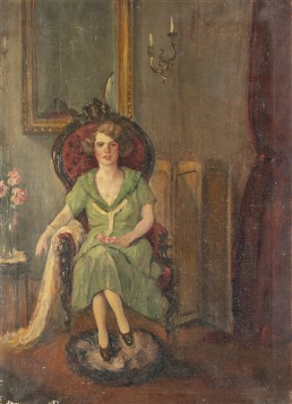 Pittore della prima metà del XX secolo. Ritratto femminile.