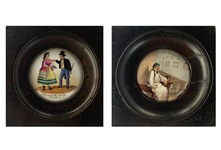 Lotto composto da due miniature, Germania/Austria, XIX secolo. 