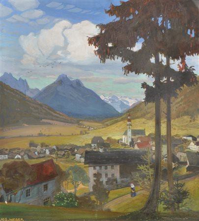 Hans Josef Weber Tyrol (Schwaz 1874 - Meran/Merano 1957) Fulpmes, disegno per...