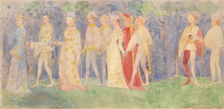 Tony Grubhofer (Innsbruck 1854 - 1933) Fregio nel Castel Roncolo, 1910...