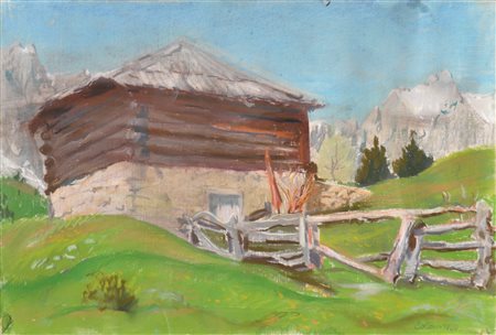 Bruno Colorio (Trient/Trento 1911 - 1997) Alpeggio in Trentino, 1941;Pastello...