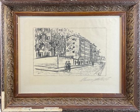MAURICE UTRILLO "La Rue d'Orchampt" 1924
litografia
cm 32,5x43
Edizione di 675 e