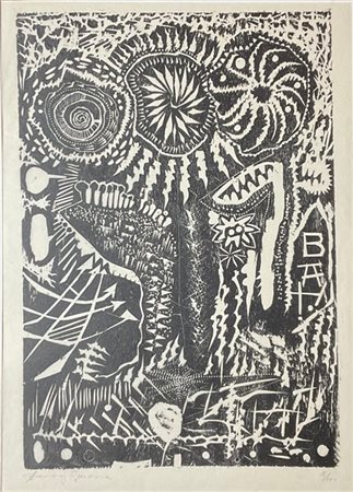 Firma indecifrata "Senza titolo"
xilografia su carta giappone
cm 48,5x37
firmat