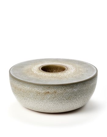 Nanni Valentini per Ceramica Arcore Vaso doppio con foro cilindrico centrale. It