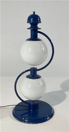 Lampada da terra/da tavolo in metallo laccato blu con due luci con diffusori sf