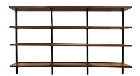 Tecno Libreria in legno e metallo verniciato a quattro montanti della serie "E22