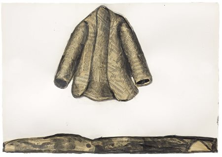 Roberto Barni Pistoia 1939 Wanderer Collage e tecnica mista su carta, cm....