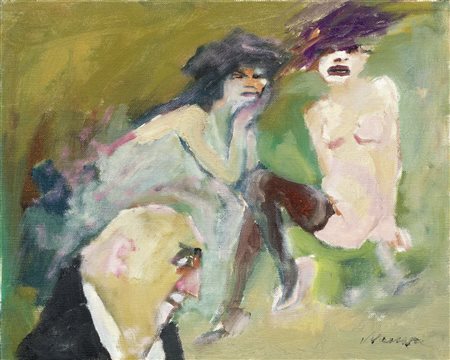 Mino Maccari Siena 1898 - Roma 1989 L'illustre ospite, 1982 Olio su tela, cm....