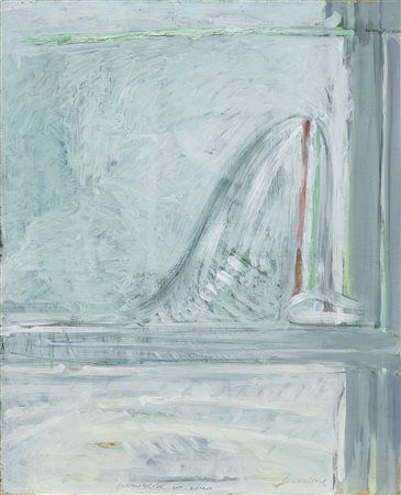 Piero Guccione Scicli (Rg) 1935 Paesaggio con aereo, 1967 Olio su tela, cm....