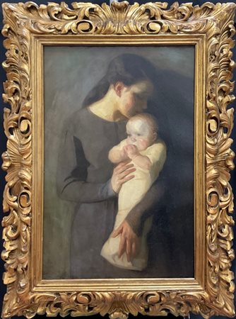 Mario Micheletti "Maternità" 1922
olio su tela (cm 88x71)
firmato e datato in ba