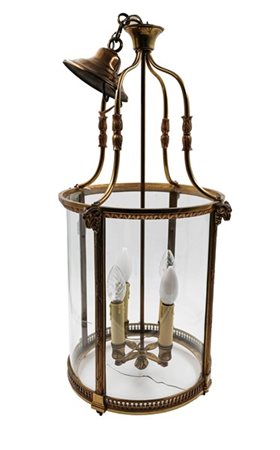 Lanterna a sospensione di forma cilindrica a quattro luci con struttura in otto