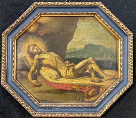 Ignoto

Antico dipinto ad olio su tavola ottagonale raffigurante "Cristo depost