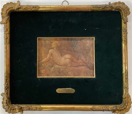 Nazzareno Sidoli "Bozzetto per nudo disteso" 
olio su carta applicata a tela (cm
