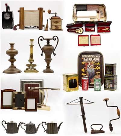 Lotto composto da tre cartoni contenenti numerosi oggetti di diversa forma e us