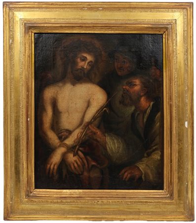 Scuola del secolo XVII

"Cristo deriso"
olio su tela (cm 36x30)
in cornice dora