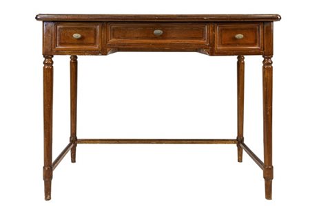 Tavolo da parete con tre cassetti nella fascia, gambe tornite. Secolo XX (cm 10