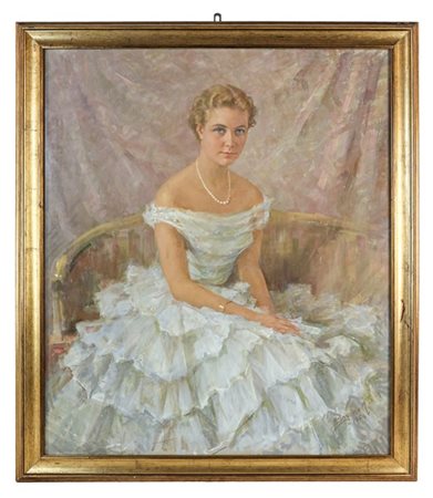 E. Bosone 

"Ritratto di dama" 1954
tecnica mista su carta applicata a tela (cm