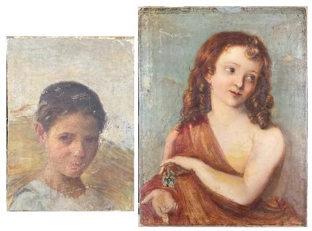 Ignoti di fine del secolo XIX e inizio secolo XX, Lotto composto da due dipinti