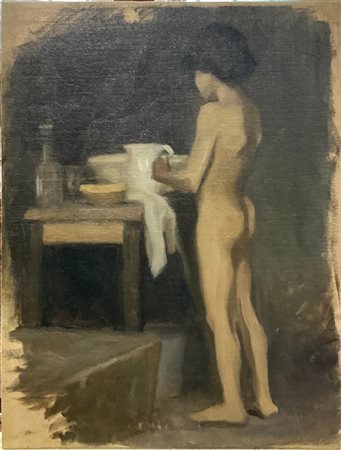 Ignoto di inizio secolo XX

"Nudo con bacile" 
olio su tela (cm 72x54) (difetti