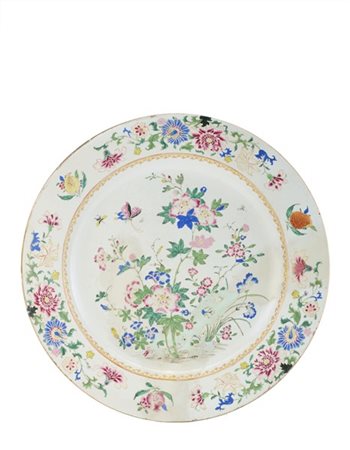 Manifattura della Compagnia delle Indie, Cina, secolo XVIII. Grande piatto in p