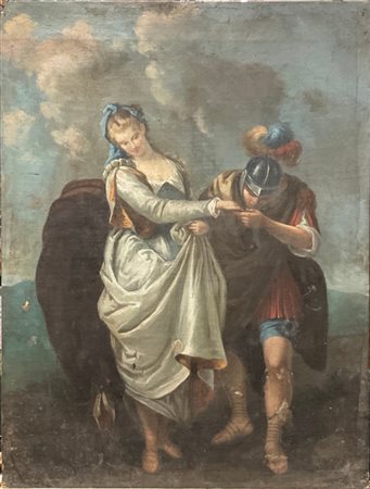 Scuola del secolo XVIII

"Scena galante"
olio su tela (cm 76x57)
(difetti e res