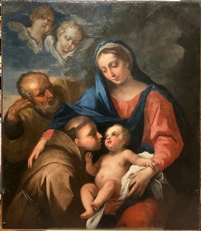 Scuola del secolo XVIII

"Sacra Famiglia con Sant'Antonio"
olio su tela (cm 113