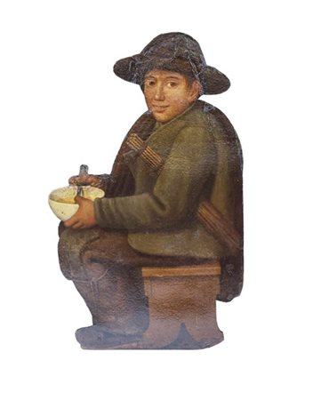 Arte del secolo XIX. Silhouette in cartone sagomato e dipinto in policromia, ra