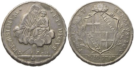 BOLOGNA. Governo Popolare (1796 - 1797). Scudo da 10 Paoli 1797. Ag (40 mm; 29,13 g)