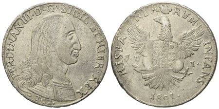 PALERMO. Regno di Sicilia. Ferdinando III di Borbone (1759 - 1816). 12 tarì 1801. Ag (27,08 g; 38,5 mm)