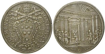 STATO PONTIFICIO. Roma. Clemente X (1670 - 1676). Piastra 1675 "Giubileo". Ag (31,79 g; 44,1 mm)