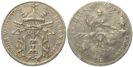 STATO PONTIFICIO. Bologna. Sede Vacante 1823. Mezzo scudo 1823. Ag (g 13; mm 34,02).