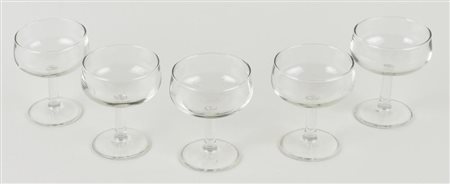 LOTTO DI 5 COPPE DA GELATO in vetro h cm 9,5