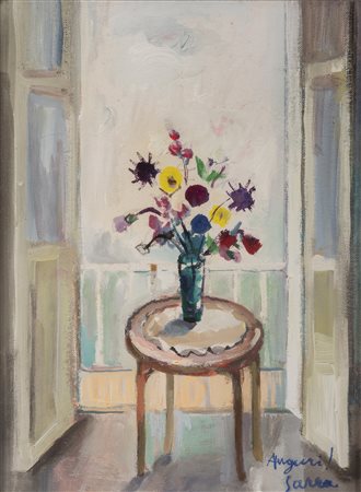 DIPINTO VASO DI FIORI DI MANLIO SARRA