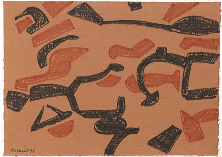 Carla Accardi (Trapani, 1924 - Roma, 2014) Rosso nero, 1996 Tempera su carta...