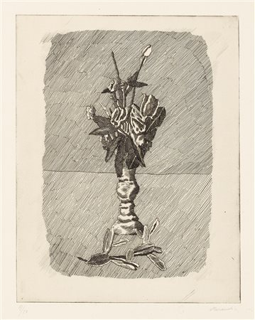 Giorgio Morandi (Bologna, 1890 - 1964) Rose in boccio in un vaso, 1929...