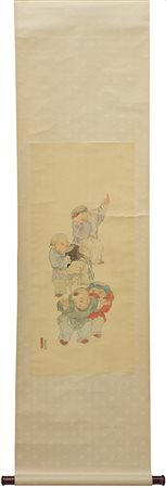  
Scroll inizi del XX secolo
acquerello su seta applicata su carta 180 x 50 cm