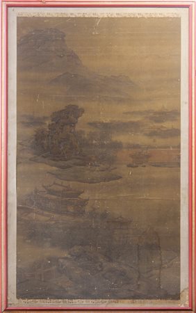  
Coppia di dipinti Cina, Dinastia Qing
 168 x 105 cm
