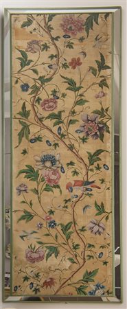  
Coppia di antichi pannelli  Cina, Dinastia Qing, XVIII-XIX secolo
 210 x 83 cm con cornice