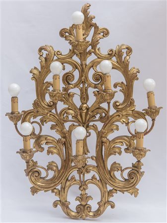  
Serie di tre appliques Manifattura francese, prima metà XX sec.
 80 x 65 cm