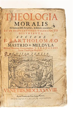 Theologia moralis ad mentem dd. Seraphici, &   Subtilis concinnata et indisputationes vigintiocto distributa.   Bartolomeo  Mastri
