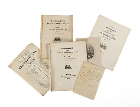 Lotto di sei opere storico-locali di Tivoli, comprende   