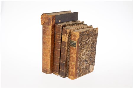 Lotto di quattro volumi formato 4°/8° rilegati in mezza pelle coeva, comprende:   