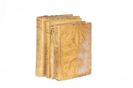 Lotto di quattro volumi formato 4° rilegati in pergamena, comprende:   