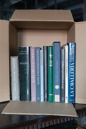 Box letteraria contenente lotto di 11 volumi d'arte e di storia   