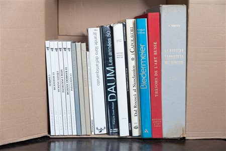 Box letteraria contenente lotto di 17 volumi d'arte e antiquariato   