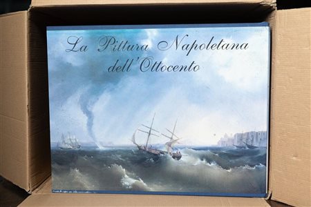Box letteraria contenente un grande volume di Tullio Pironti in elegante folder: "La pittura napoletana dell'Ottocento"   