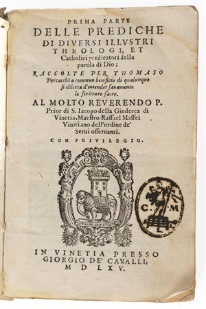 Prima parte delle prediche di diversi illustri theologi et catholici   Tommaso Porcacchi
