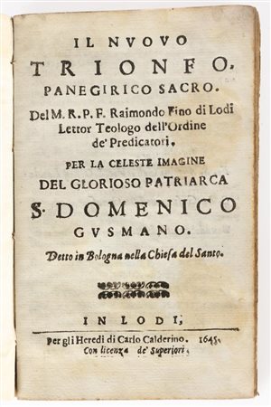 Il nuovo trionfo panegirico sacro   Raimondo Fino