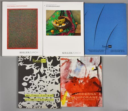 LOTTO COMPOSTO DA 5 CATALOGHI DI ASTE DI ARTE MODERNA E CONTEMPORANEA:...